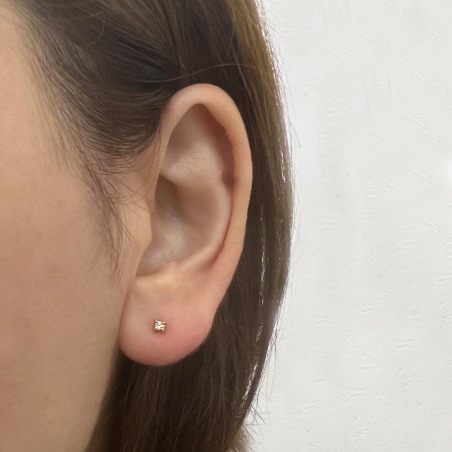 ピアス k18 イロンデール エペパン hirondelle et pepin 18金 h-p-8-2-157 ミニ4つ爪 ダイヤ ピアス (片耳タイプ) レディース ギフト ミニマル ピアス 20代 30… | hirondelle | 07