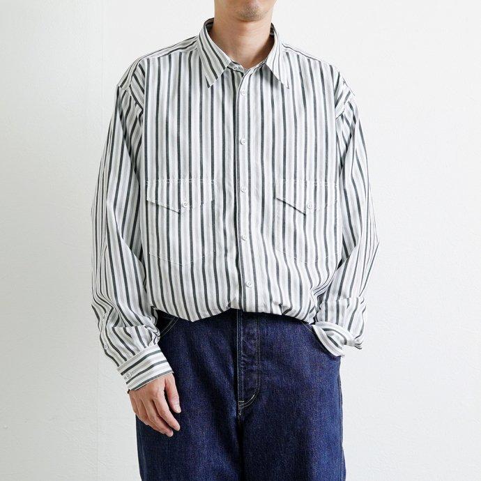 O-（オー） O-（オー）/ F.F. SHIRT - Yellow ST O-UL-06 ストライプシャツ 0-cho-rui-lab レイチョウルイラボ ポイント 消化 デッドストック生地 | オー | 13