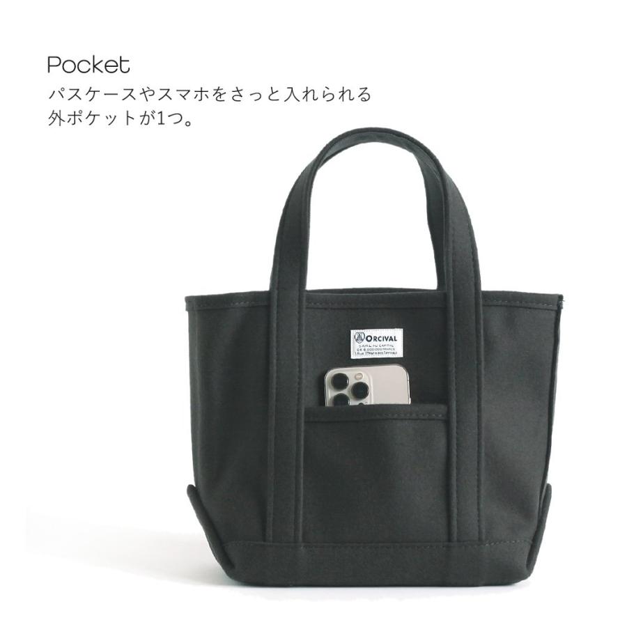オーシバル バッグ ORCIVAL トートバッグ レディース S サイズ OR-H0241 HML ヘビー メルトン トート 無地 小さめ SLATE GREY  TOTE BAG SMALL ミニトート シ… | ORCIVAL | 06