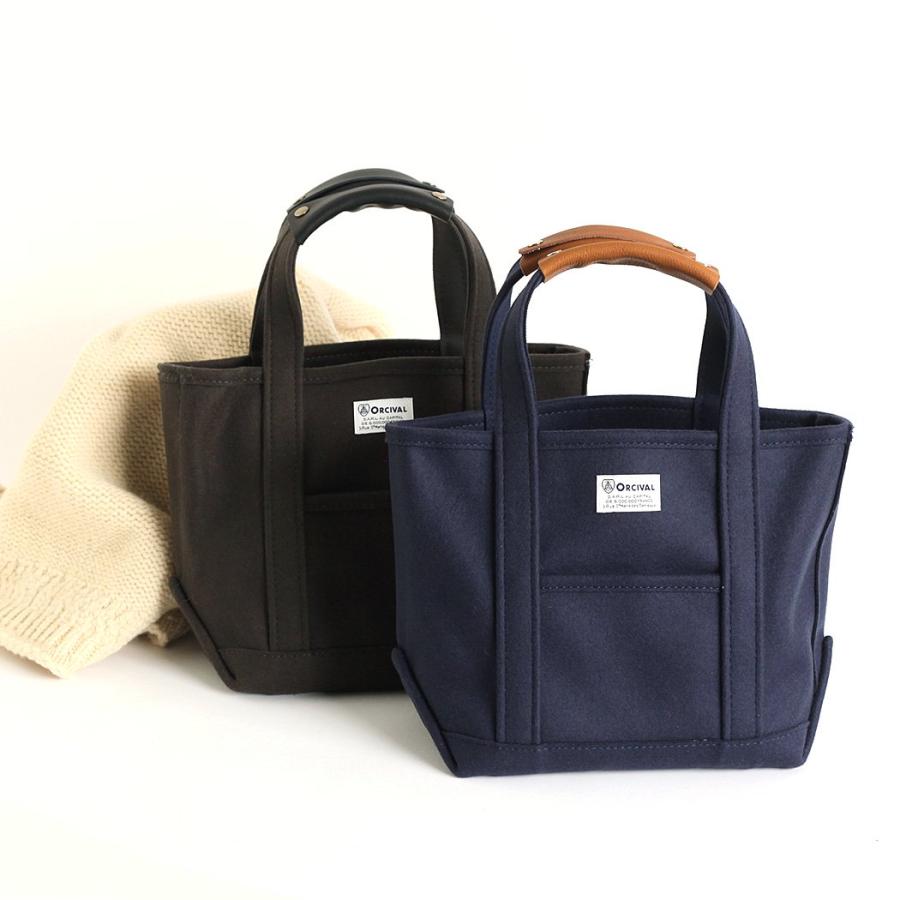 オーシバル バッグ ORCIVAL トートバッグ レディース S サイズ OR-H0241 HML ヘビー メルトン トート 無地 小さめ GREYISH BLUE TOTE BAG SMALL ミニトート シ… | ORCIVAL | 07