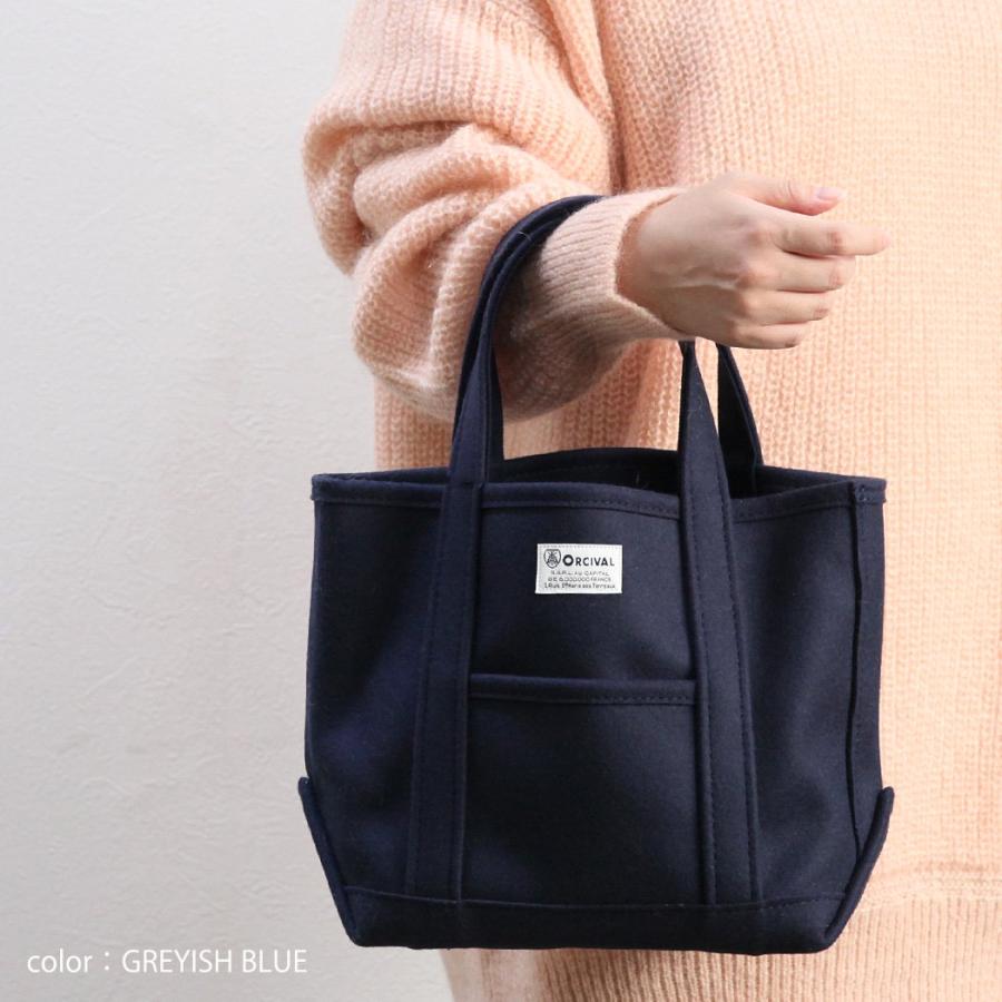オーシバル バッグ ORCIVAL トートバッグ レディース S サイズ OR-H0241 HML ヘビー メルトン トート 無地 小さめ GREYISH BLUE TOTE BAG SMALL ミニトート シ… | ORCIVAL | 09