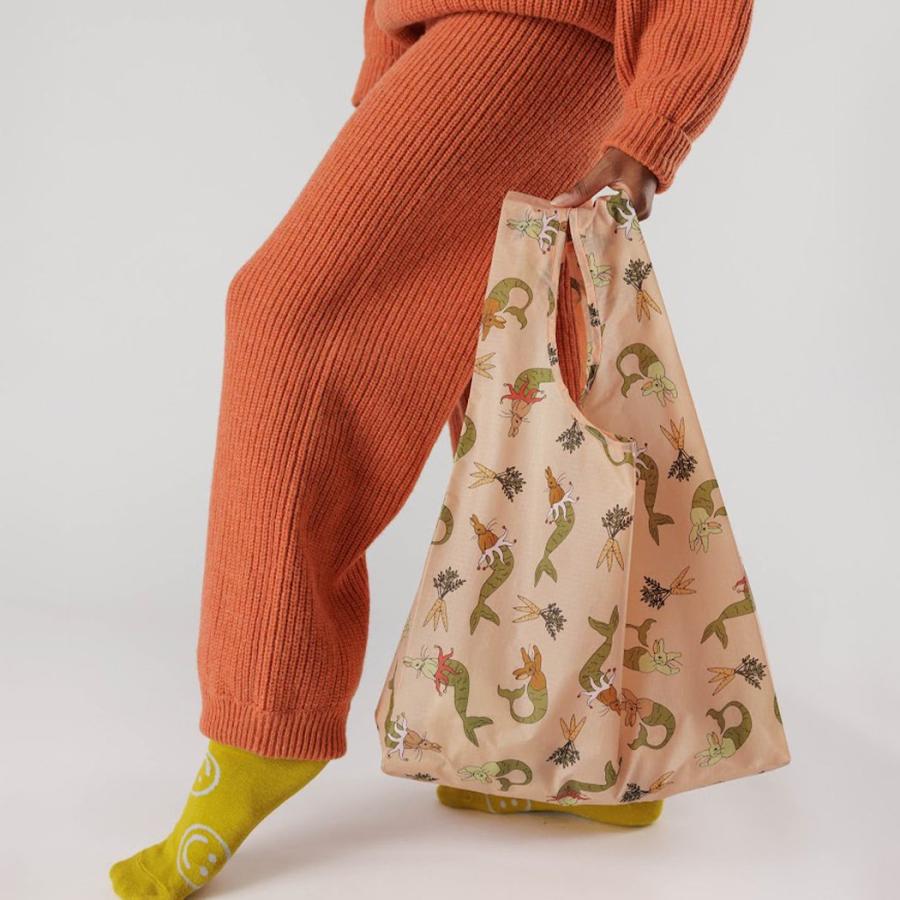 BAGGU バグー エコバッグ マーメイドバニー 100%リサイクルナイロン STANDARD スタンダード サイズ 大きい 大容量 ショルダー 洗濯可能 折り畳み コンパクト … | BAGGU | 02
