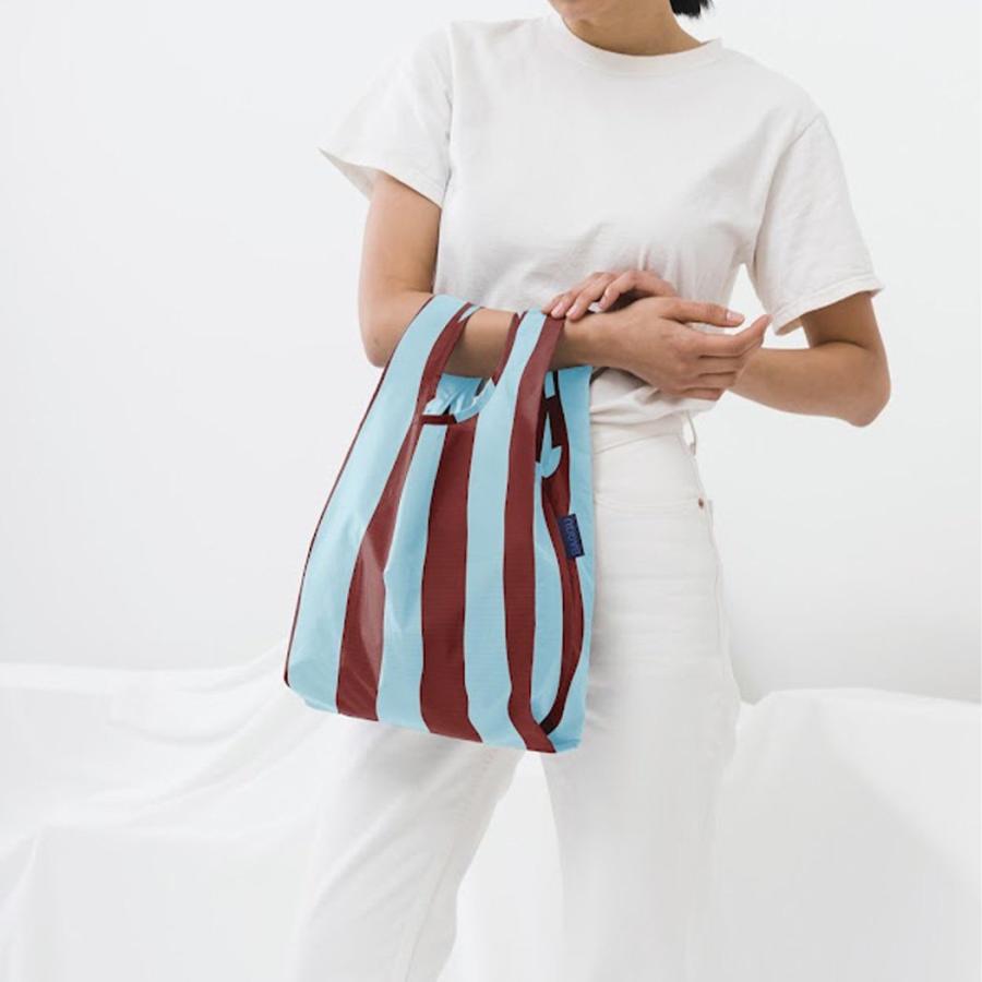 BAGGU バグー エコバッグ BABY ストライプ レーズンパープル×ブルー 正規品 サブバッグ ジム用 お買い物 マザーズバッグ コンパクト 折りたたみ 洗濯可能 マ… | BAGGU | 02