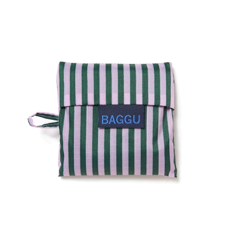 BAGGU バグー エコバッグ BABY ストライプ ライラックパープル×グリーン 正規品 サブバッグ ジム用 お買い物 マザーズバッグ コンパクト 折りたたみ 洗濯可能… | BAGGU | 03