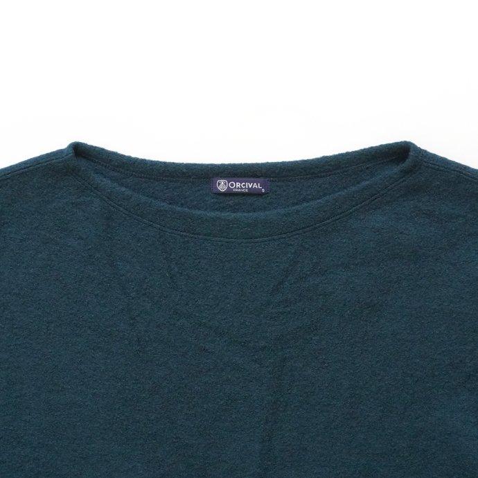 オーシバル ORCIVAL メンズ トップス ウールパイル ボートネックプルオーバー BLUE GREEN OR-C0280 WPJ ブルーグリーン シンプル 無地 あす楽 ファッション 縮絨 | ORCIVAL | 02
