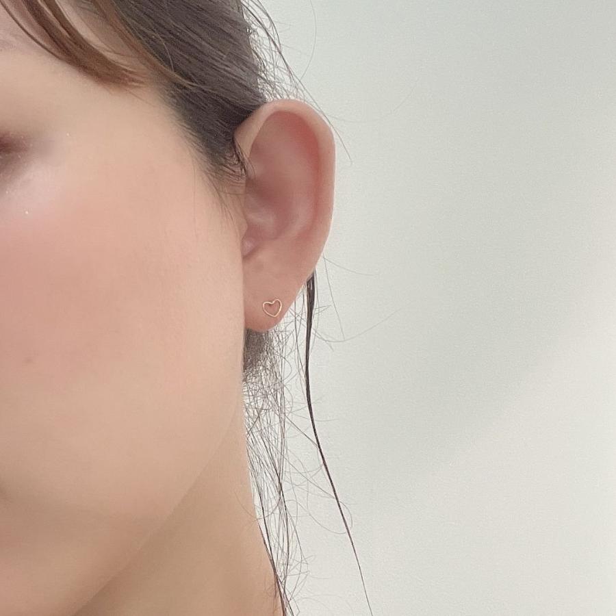 ピアス k18 イロンデール エペパン hirondelle et pepin 18金 h-p-8-2-135 ワイヤー ハート ピアス (両耳タイプ) レディース ギフト ミニマル 20代 30代 40代 … | hirondelle | 05