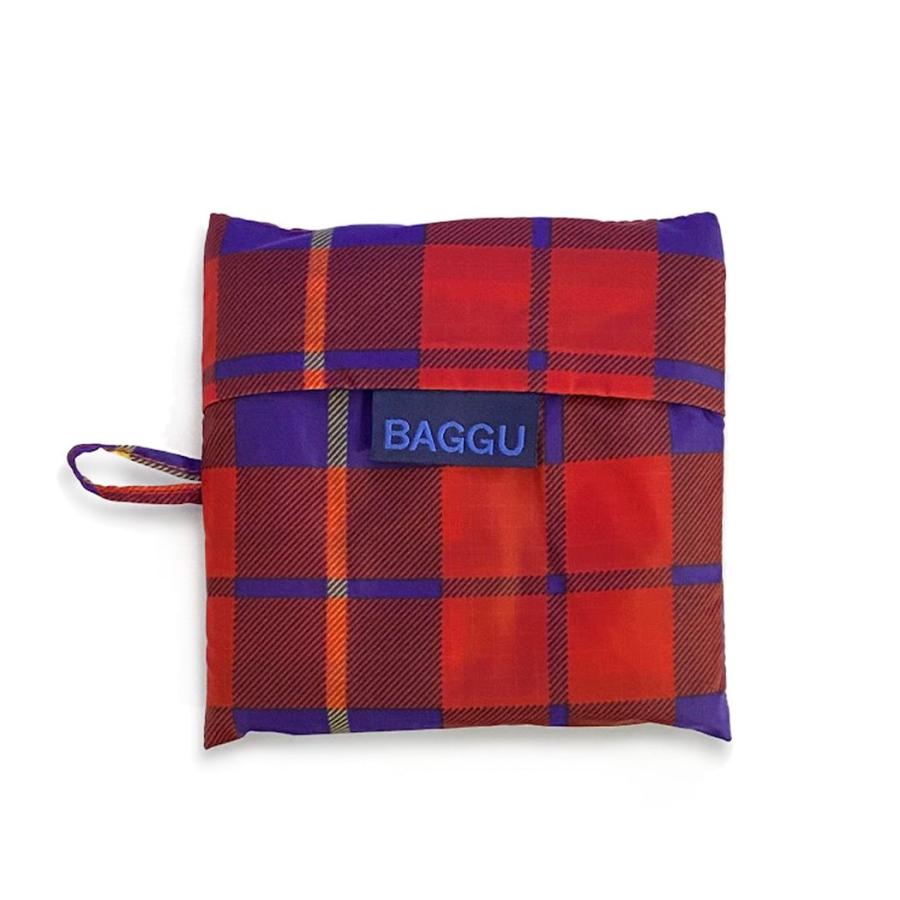 BAGGU バグー エコバッグ タータンレッド 日本限定モデル チェック 100%リサイクルナイロン STANDARD スタンダード サイズ 大きい 大容量 ショルダー 洗濯可能… | BAGGU | 02