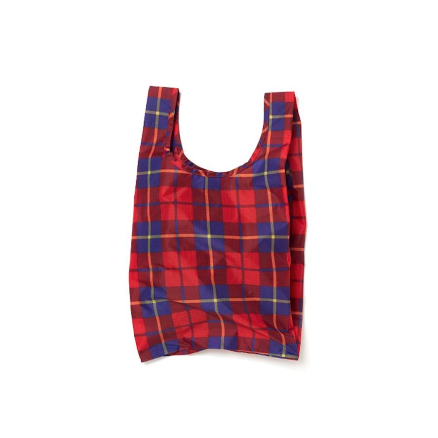 BAGGU バグー エコバッグ BABY タータンレッド 日本限定モデル 正規品 サブバッグ ジム用 お買い物 マザーズバッグ コンパクト 折りたたみ 洗濯可能 マチ広 無… | BAGGU