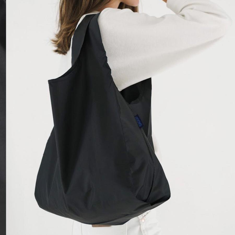 BAGGU バグー エコバッグ ブラック 100%リサイクルナイロン STANDARD スタンダード サイズ 大きい 大容量 ショルダー 洗濯可能 折り畳み コンパクト 軽量 レジ… | BAGGU | 05