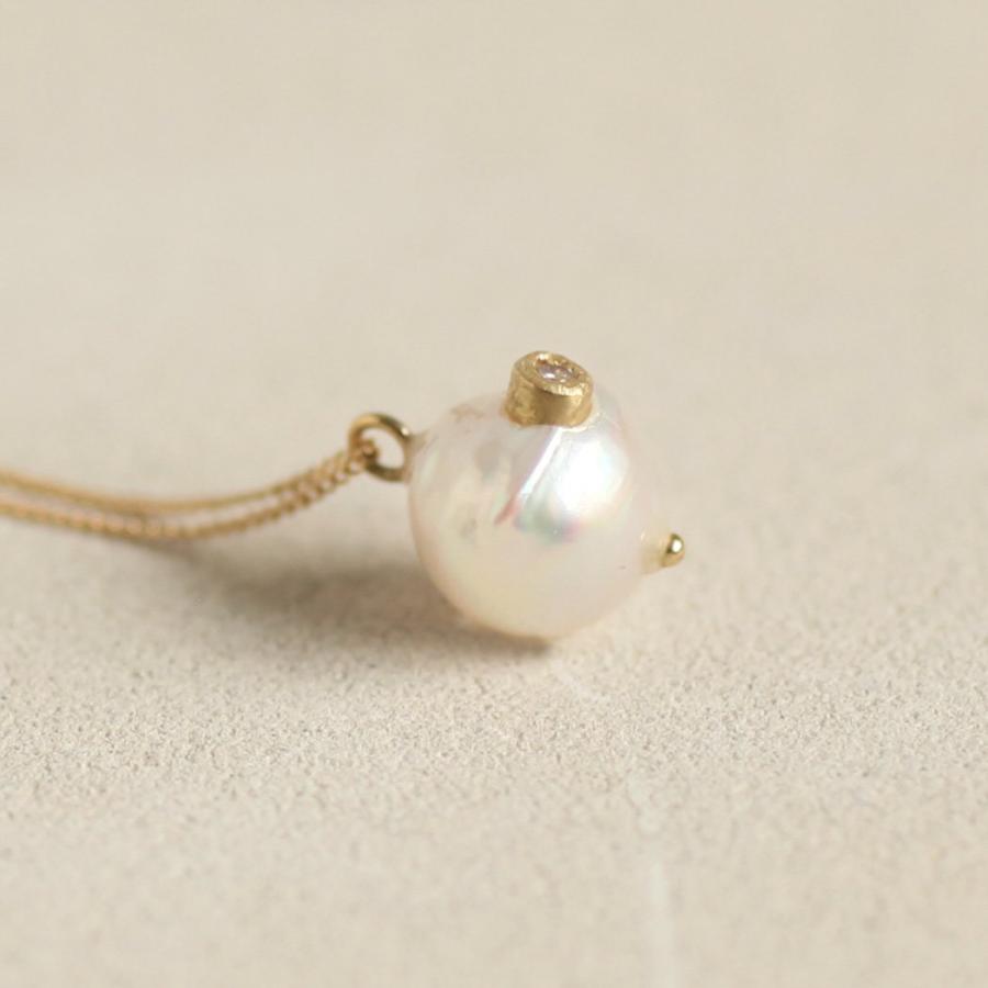 【廃番商品】hirondelle et pepin  / k18 hn-24ss-564 マルシェ・オ・ピュス パール ネックレス | hirondelle | 07