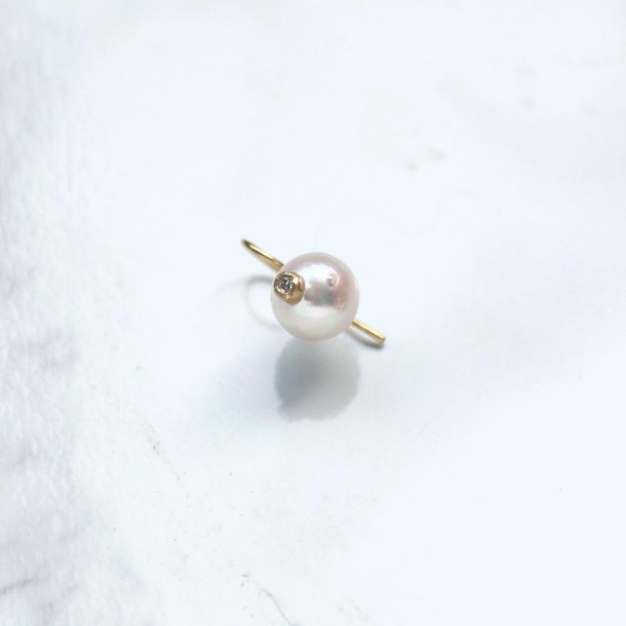 【廃番商品】hirondelle et pepin  / k18 hp-24ss-685 マルシェ・オ・ピュス パール ピアス (片耳タイプ) | hirondelle