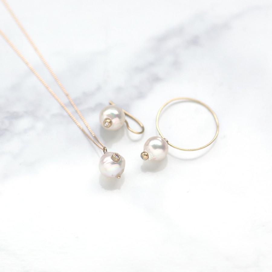 【廃番商品】hirondelle et pepin  / k18 hp-24ss-685 マルシェ・オ・ピュス パール ピアス (片耳タイプ) | hirondelle | 04