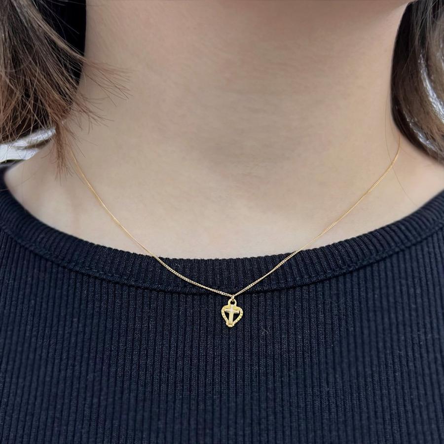 hirondelle et pepin (イロンデールエペパン) / k18 hn-24ss-566 OMIYAGE ハートクロス ネックレス | hirondelle | 07