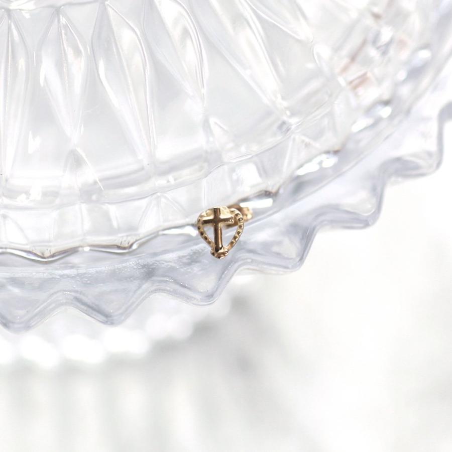 hirondelle et pepin (イロンデールエペパン) / k18 hp-24ss-687 OMIYAGE ハートクロス ピアス (片耳タイプ) | hirondelle