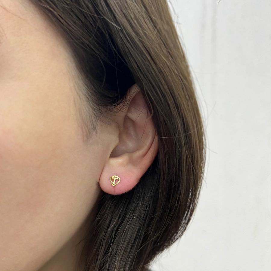 hirondelle et pepin (イロンデールエペパン) / k18 hp-24ss-687 OMIYAGE ハートクロス ピアス (片耳タイプ) | hirondelle | 04