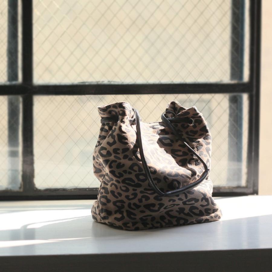 SEASIDE FREERIDE シーサイドフリーライド 17B-NS-SFR-1415SPL NID BAG SPL 2way 巾着バッグ - レオパード ベージュ× ブラック レディース バッグ トートバッ… | seaside freeride | 03