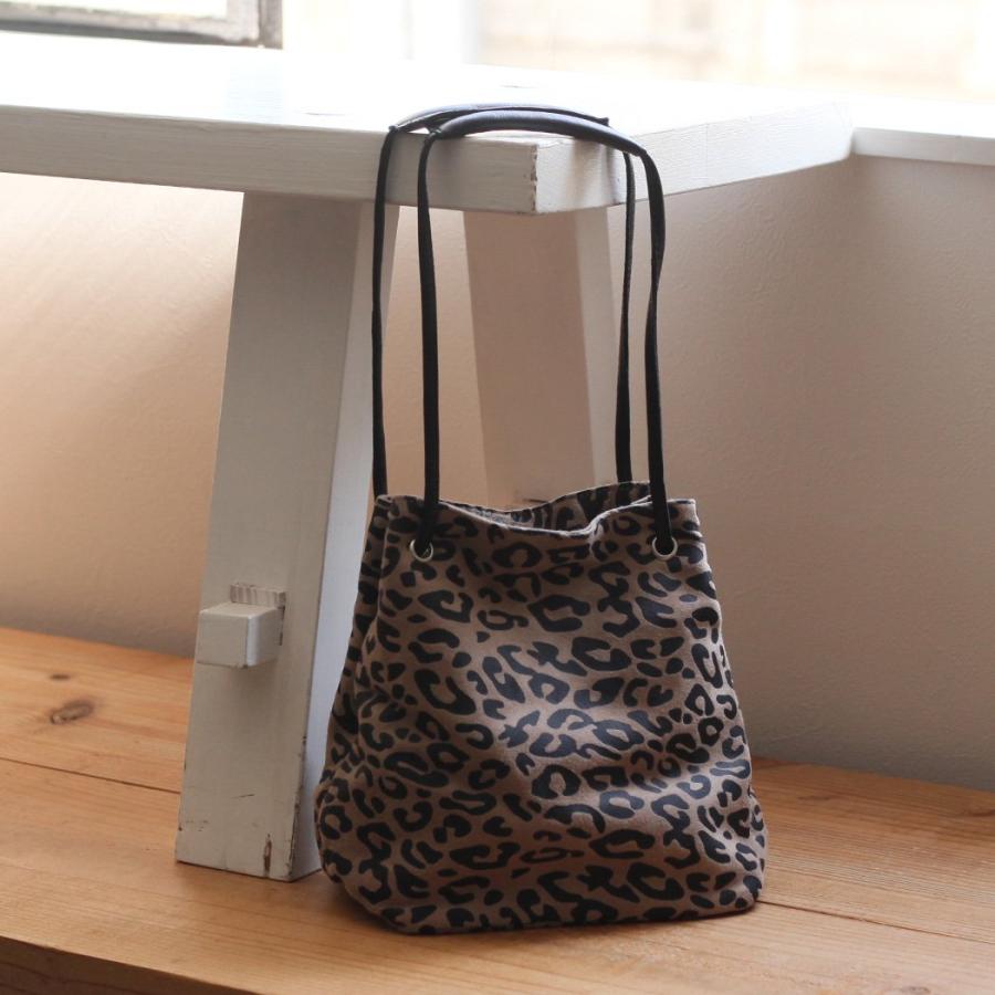 SEASIDE FREERIDE シーサイドフリーライド 17B-NS-SFR-1415SPL NID BAG SPL 2way 巾着バッグ - レオパード ベージュ× ブラック レディース バッグ トートバッ… | seaside freeride | 04