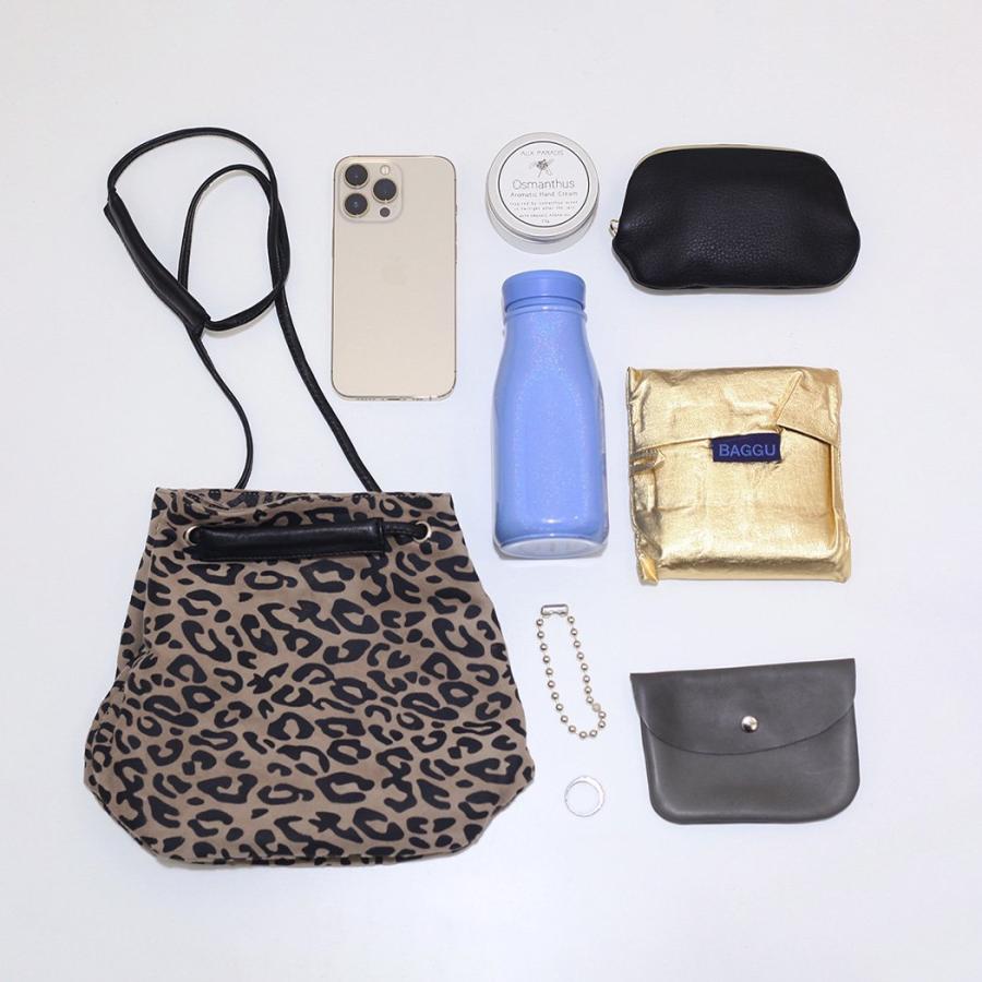 SEASIDE FREERIDE シーサイドフリーライド 17B-NS-SFR-1415SPL NID BAG SPL 2way 巾着バッグ - レオパード ベージュ× ブラック レディース バッグ トートバッ… | seaside freeride | 07