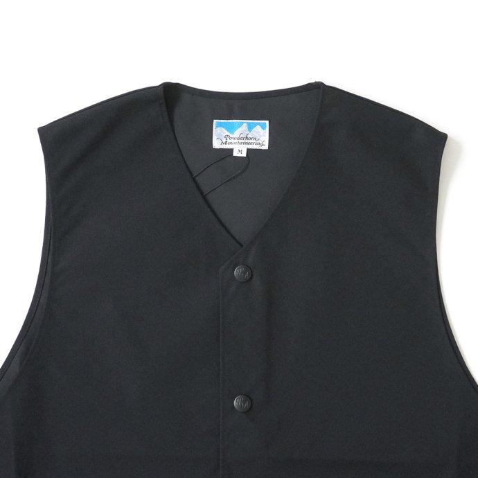 Powderhorn Mountaineering パウダーホーン マウンテニアリング / P.H. M. BM S.WAX CLOTH VEST　ワックスドクロスベスト PH23FW-009 - Black オイルド | Powderhorn Mountaineering(ファッション) | 02