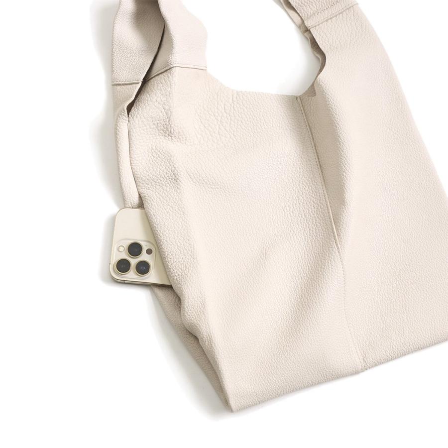 POMTATA ポンタタ P2508 MEL TOTE BAG オフホワイト 121-3731 トートバッグ レザー 本革 日本製 無地 黒 ショルダーバッグ ショッパーバッグ ショッパー型 A4… | POMTATA | 02