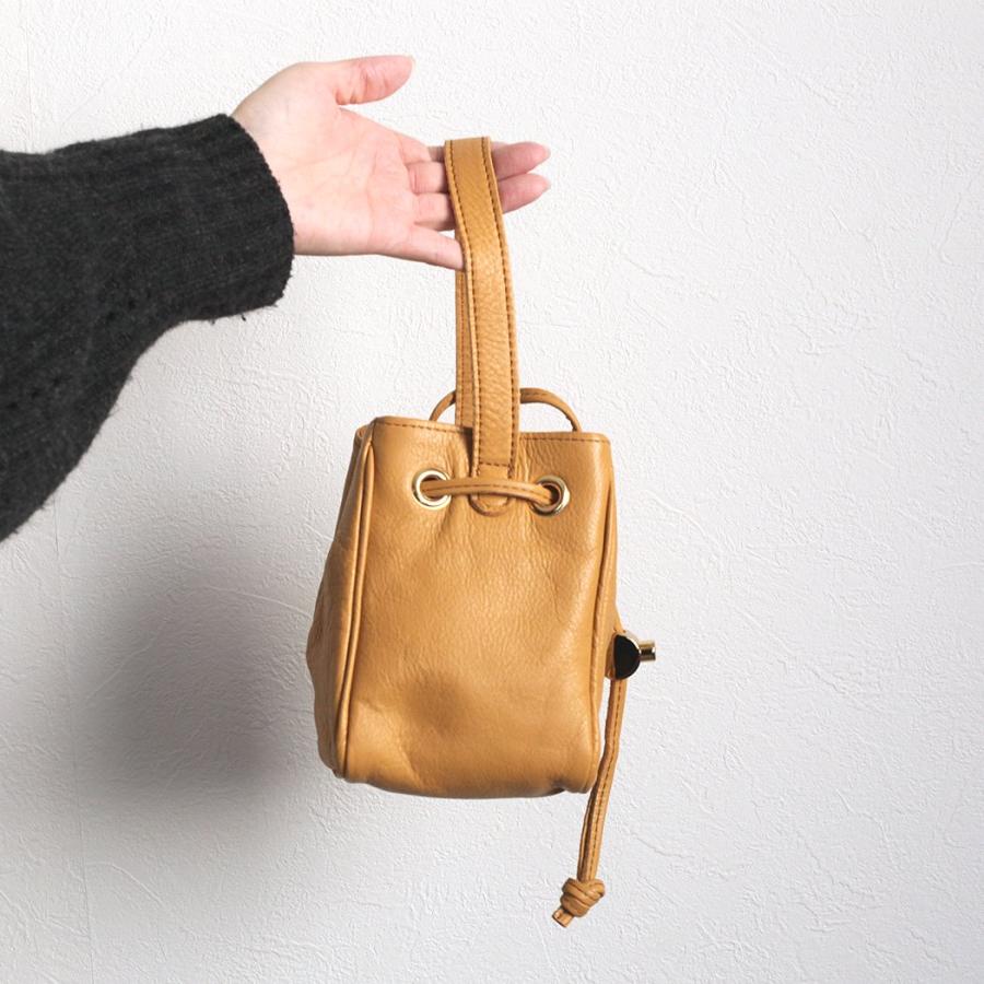 POMTATA ポンタタ P2580 QUE 2WAY SHOULDER ブロンド 121-3842 トートバッグ レザー 本革 日本製 無地 茶 ライトブラウン 巾着バッグ ショルダーバッグ ハンド… | POMTATA | 03