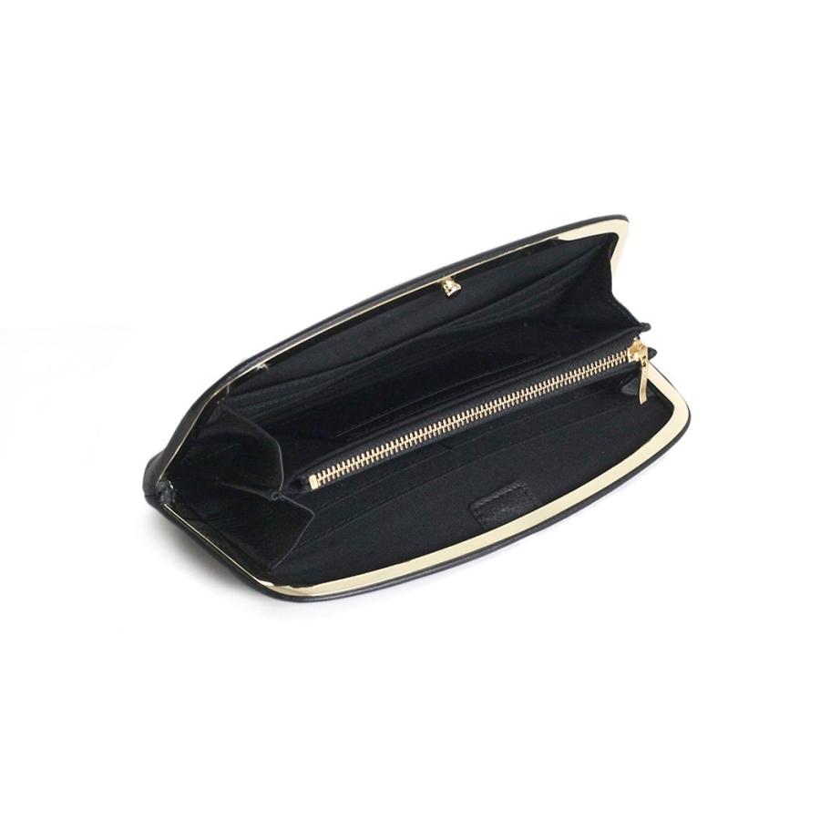 POMTATA ポンタタ P2931 RAC FRAME PURSE LONG ガマグチ ロング ウォレット ブラック 123-1711 長財布 レザー 本革 日本製 無地 黒 がまぐち がま口 | POMTATA | 02