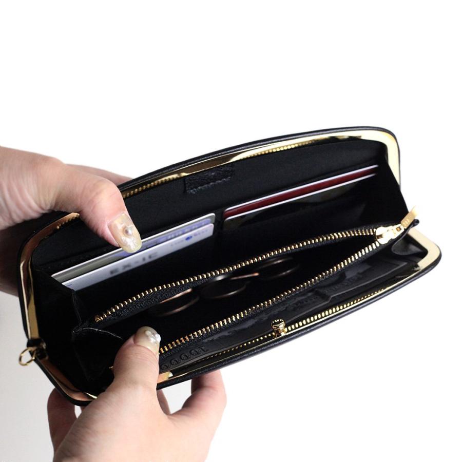 POMTATA ポンタタ P2931 RAC FRAME PURSE LONG ガマグチ ロング ウォレット ブラック 123-1711 長財布 レザー 本革 日本製 無地 黒 がまぐち がま口 | POMTATA | 04