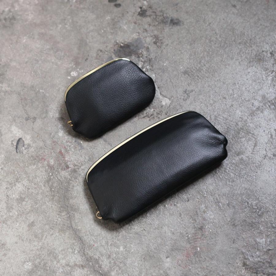 POMTATA ポンタタ P2931 RAC FRAME PURSE LONG ガマグチ ロング ウォレット ブラック 123-1711 長財布 レザー 本革 日本製 無地 黒 がまぐち がま口 | POMTATA | 06