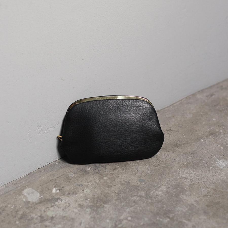 POMTATA ポンタタ  P2932 RAC FRAME PURSE ガマグチ ショート ウォレット ブラック 123-1713 コインケース ミニ財布 レザー 本革 日本製 無地 黒 がまぐち が… | POMTATA