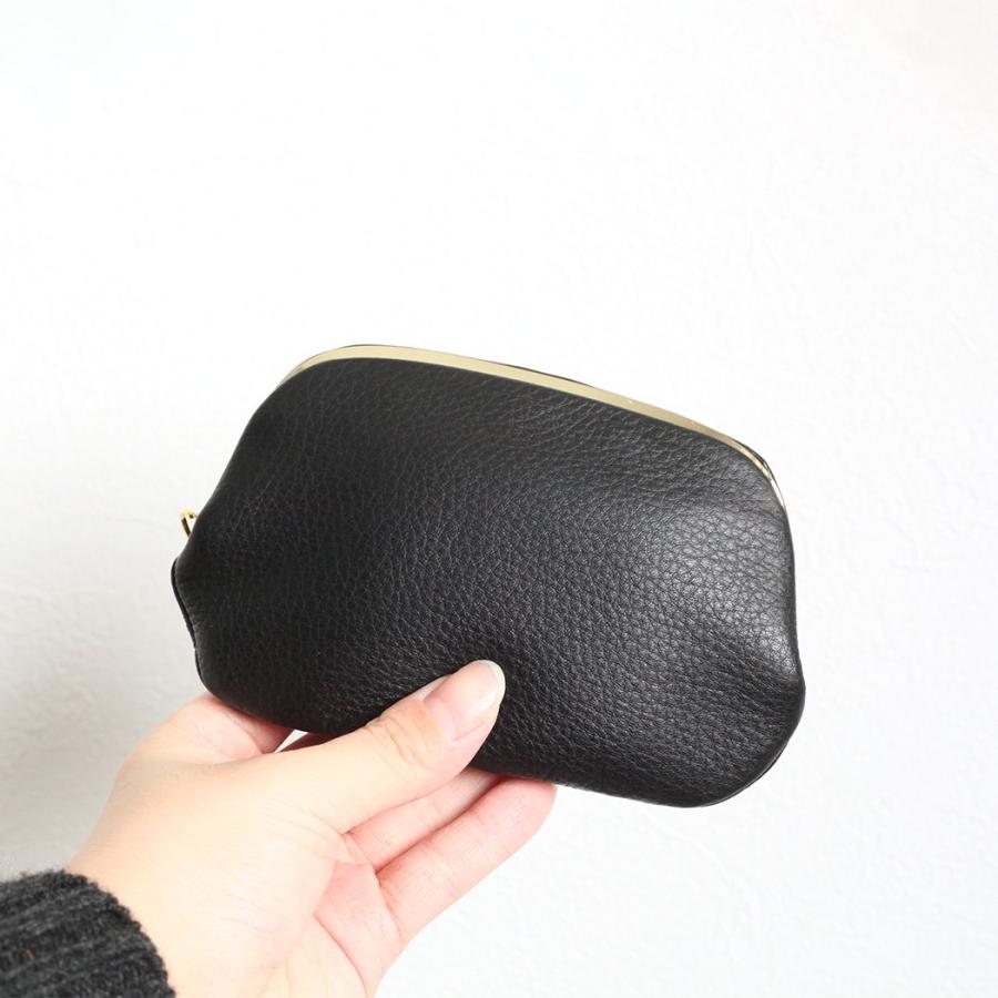 POMTATA ポンタタ  P2932 RAC FRAME PURSE ガマグチ ショート ウォレット ブラック 123-1713 コインケース ミニ財布 レザー 本革 日本製 無地 黒 がまぐち が… | POMTATA | 01