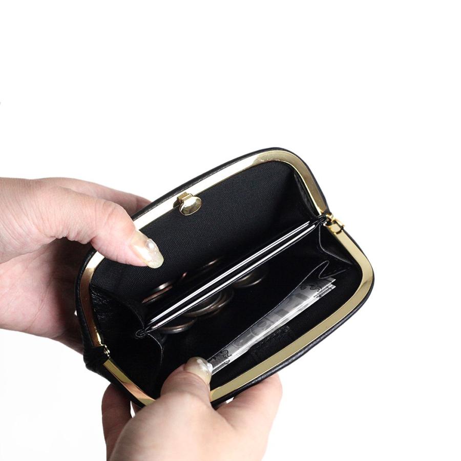 POMTATA ポンタタ  P2932 RAC FRAME PURSE ガマグチ ショート ウォレット ブラック 123-1713 コインケース ミニ財布 レザー 本革 日本製 無地 黒 がまぐち が… | POMTATA | 05