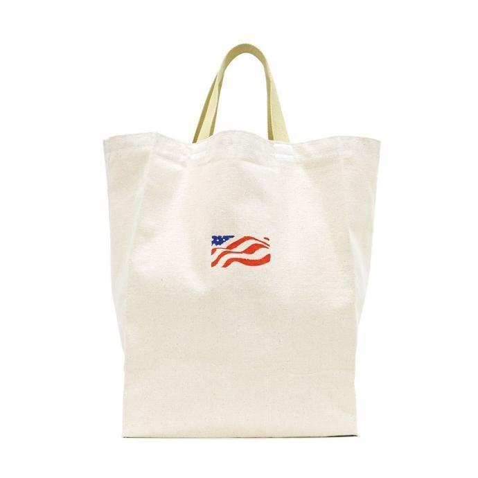 Turtlecreek / Canvas Grocery Tote Bags - Regular / US Flag / Tan タートルクリーク キャンバスグロサリートートバッグ | 