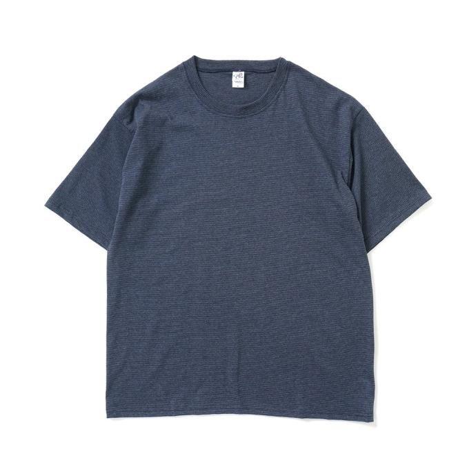 CalCru / Micro-Stripe Tee - Navy マイクロボーダーTシャツ ネイビー | CalCru