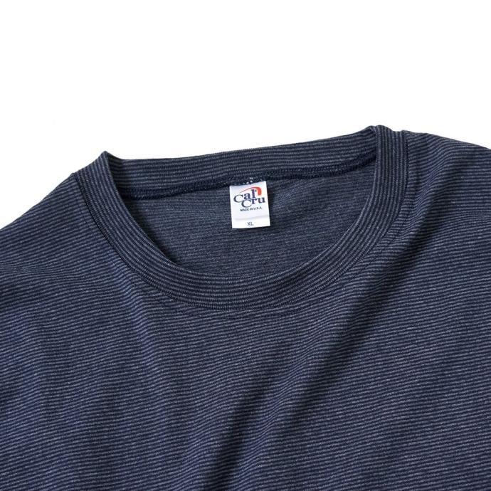 CalCru / Micro-Stripe Tee - Navy マイクロボーダーTシャツ ネイビー | CalCru | 02