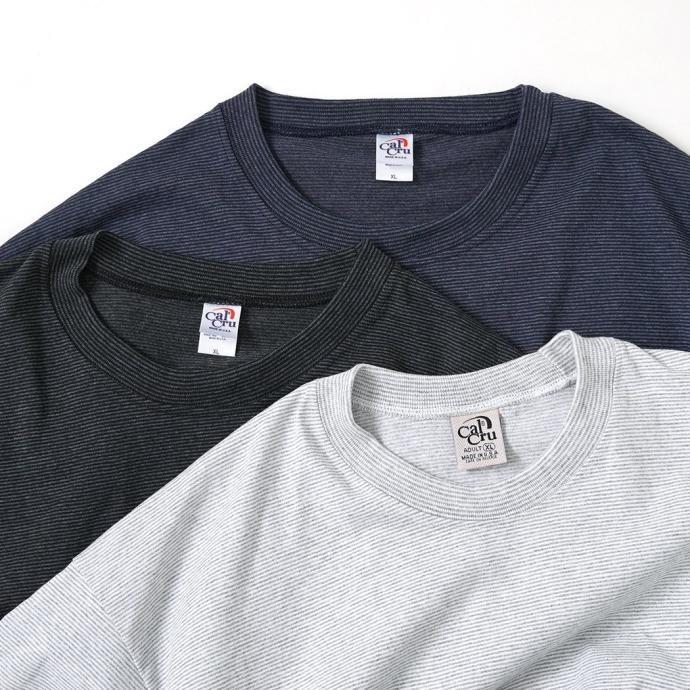CalCru / Micro-Stripe Tee - Navy マイクロボーダーTシャツ ネイビー | CalCru | 03