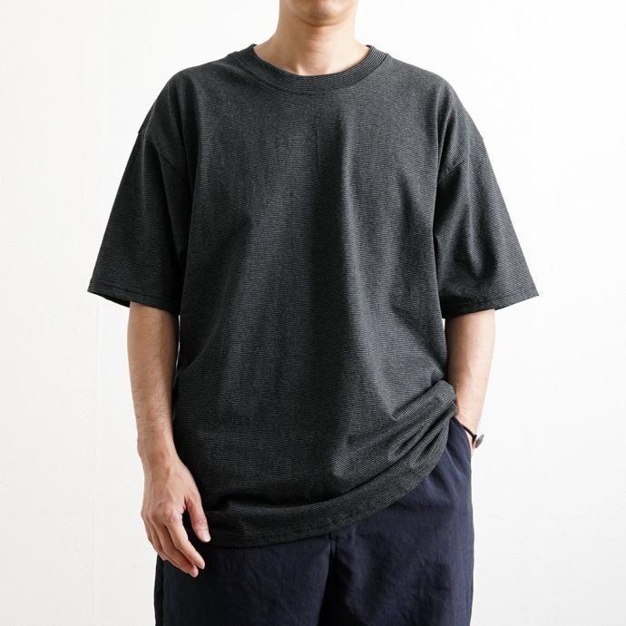 CalCru / Micro-Stripe Tee - Navy マイクロボーダーTシャツ ネイビー | CalCru | 05