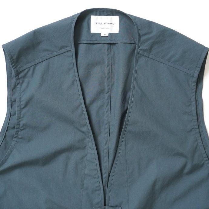 STILL BY HAND スティルバイハンド / VE02242 - TEAL BLUE コットンタイプライター ベスト | STILL BY HAND | 02