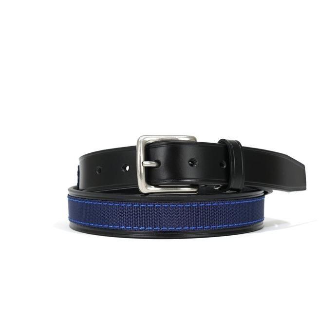 DG THE DRY GOODS / ONE UNIFORM BELT with Webbing レザーベルト ブラック／ネイビー | SADO