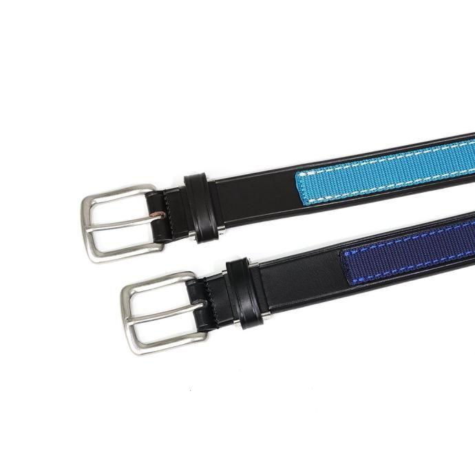 DG THE DRY GOODS / ONE UNIFORM BELT with Webbing レザーベルト ブラック／ネイビー | SADO | 02