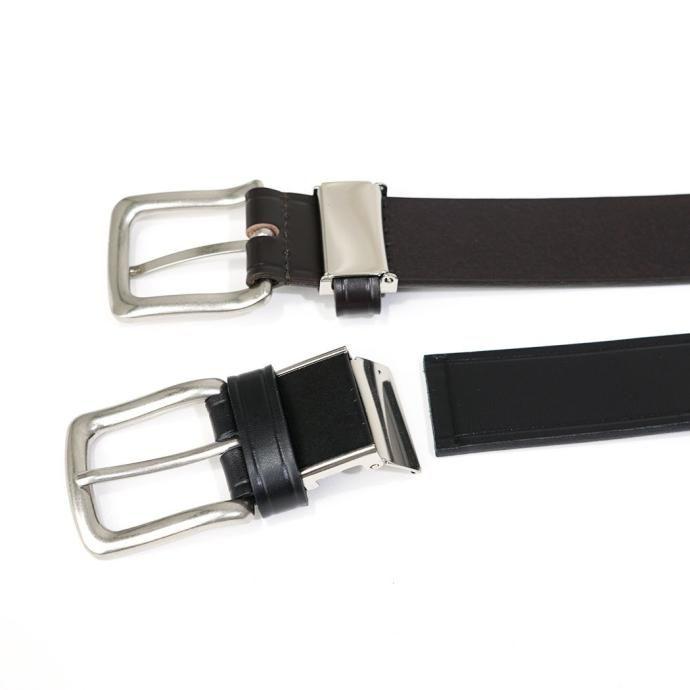 DG THE DRY GOODS / ONE UNIFORM BELT with Webbing レザーベルト ブラウン／エメラルド | SADO | 07