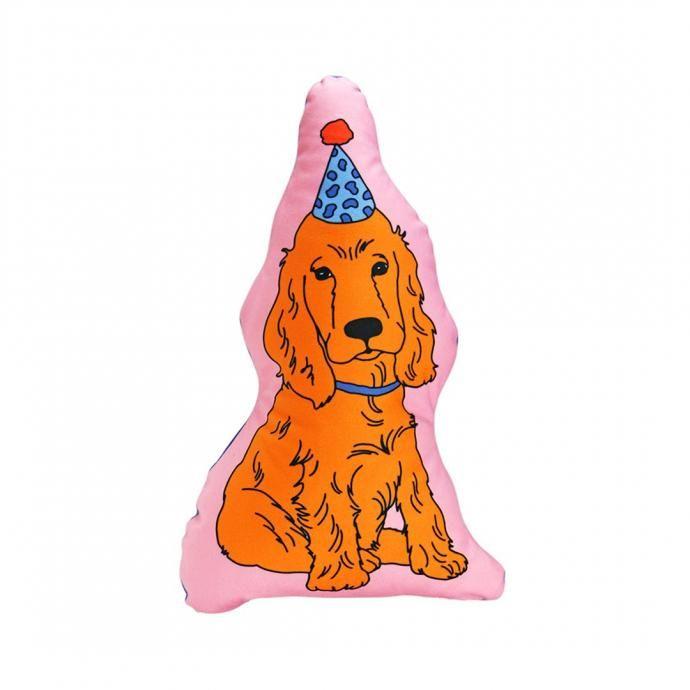 The Enjoy C&D Club Cushion - Dog/Pink ドッグ ピンク 犬イラストクッション | DETAIL
