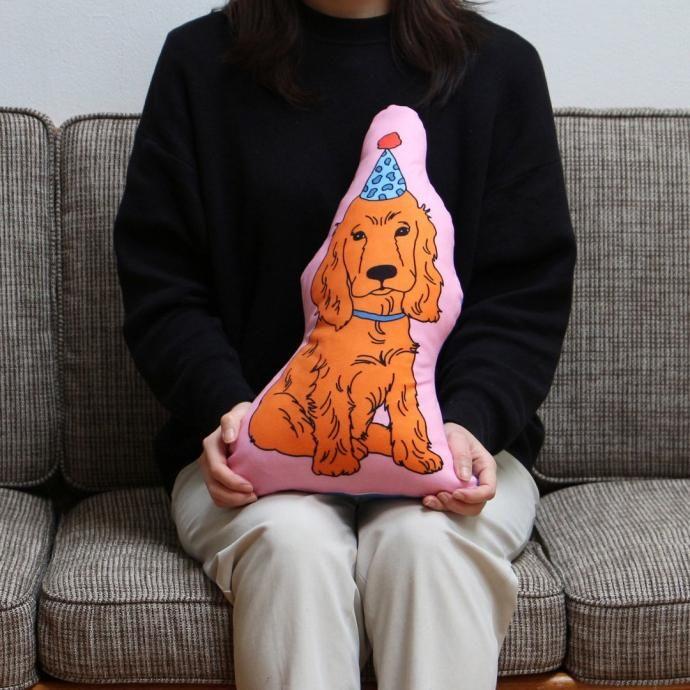 The Enjoy C&D Club Cushion - Dog/Pink ドッグ ピンク 犬イラストクッション | DETAIL | 04