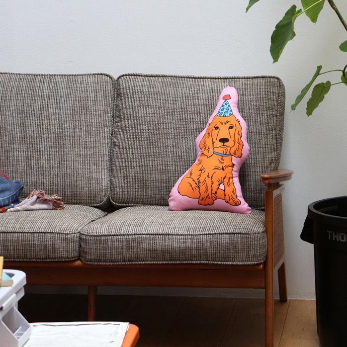The Enjoy C&D Club Cushion - Dog/Pink ドッグ ピンク 犬イラストクッション | DETAIL | 05