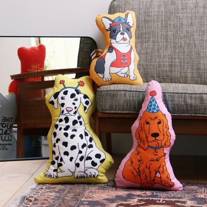 The Enjoy C&D Club Cushion - Dog/Pink ドッグ ピンク 犬イラストクッション | DETAIL | 07