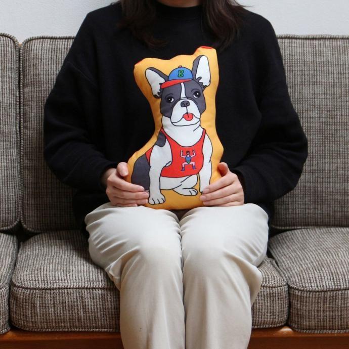 The Enjoy C&D Club Cushion - Dog/Orange ドッグ オレンジ 犬イラストクッション | DETAIL | 06