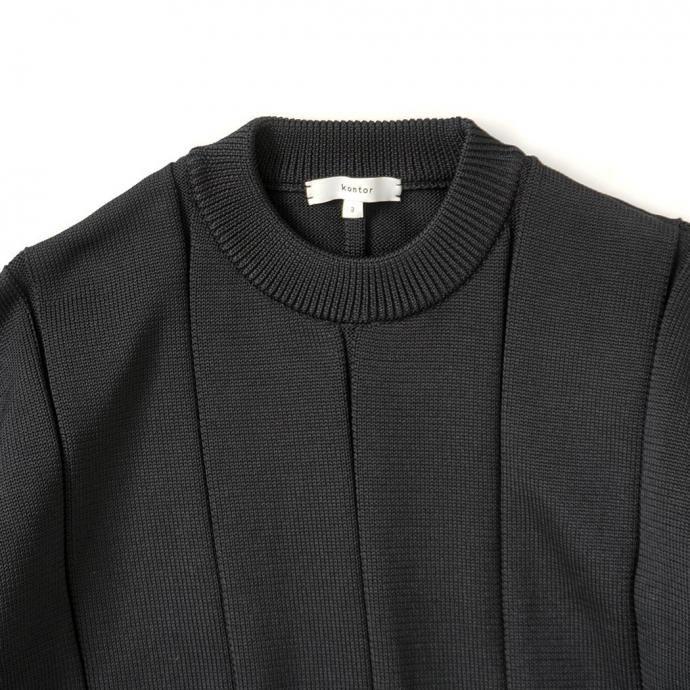 kontor / ELASTIC YARN RIB KNIT - BLACK リブニット クルーネックセーター KON-KN01243 |  | 03