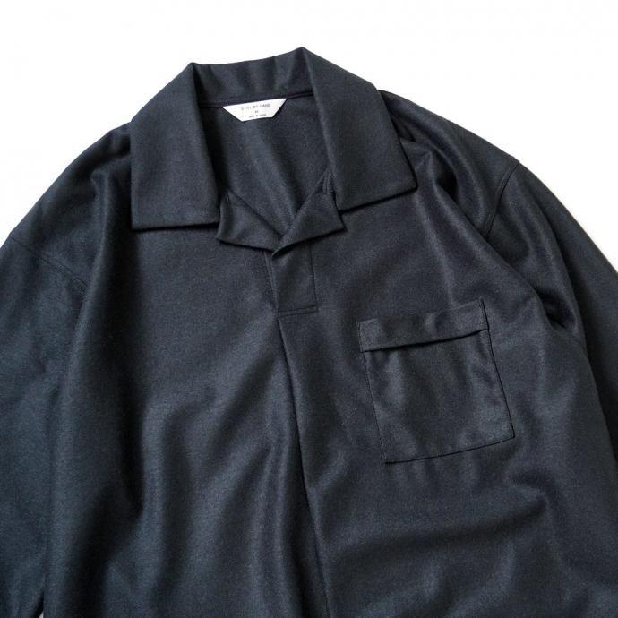 STILL BY HAND スティルバイハンド CS08243 - INK BLACK ウール スキッパーシャツ インクブラック 46 | STILL BY HAND | 03