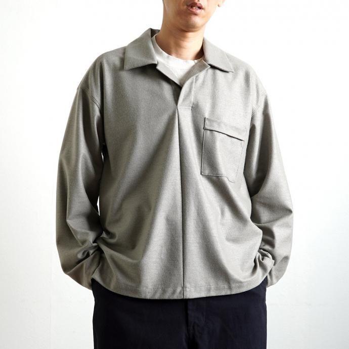 STILL BY HAND スティルバイハンド CS08243 - INK BLACK ウール スキッパーシャツ インクブラック 46 | STILL BY HAND | 06