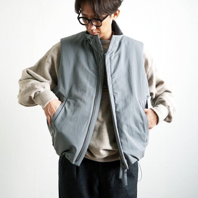 STILL BY HAND スティルバイハンド / VE01243 - BLUE GREY スタンドカラー シンサレート パデッドベスト | STILL BY HAND | 07