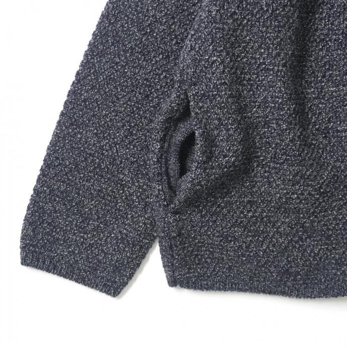 STILL BY HAND スティルバイハンド / KN04243 - MELANGE NAVY ローゲージ ニットブルゾン | STILL BY HAND | 03